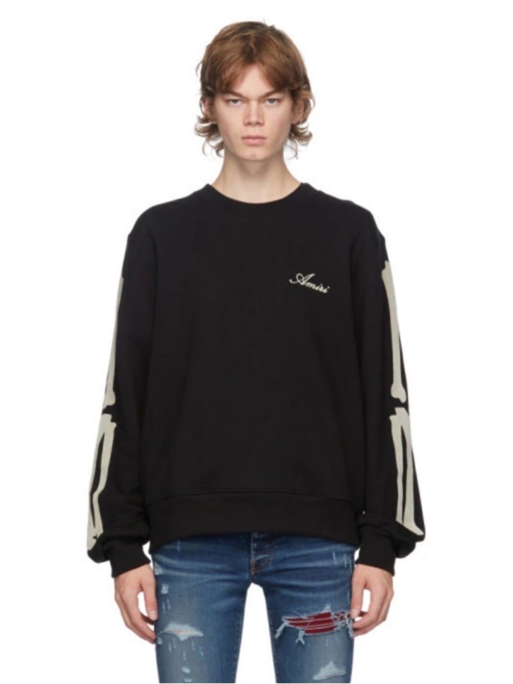 Amiri Black Bones Crewneck Sweatshirt